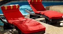 Cantina Collection Wave Lounger Cushions - Set of 2 (Crimson) (4"H x 26"W x 80"L)