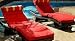 Cantina Collection Wave Lounger Cushions - Set of 2 (Crimson) (4"H x 26"W x 80"L)
