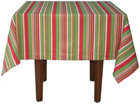 Tululah Designs 60-Inch by 84-Inch Lucy Stripe Tablecloth, Regent Red