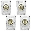 Boston Bruins NHL 4pc Square Shot Glass Set by Great American Products