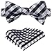 SetSense Men's Plaid Jacquard Woven Self Bow Tie Set