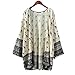 Cami-sunny® Women Printed Tasseled Casual Blouse Top Kimono Cardigan Coat