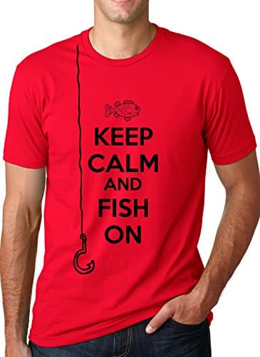 Keep Calm And Fish On T Shirt Funny Tshirt Fisherman Tee Going Fishing XL
