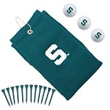 Michigan State Spartans Green Embroidered Golf Towel Gift Set