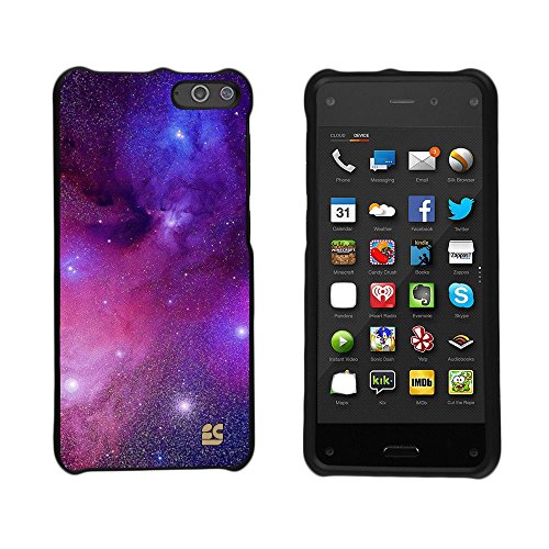 Amazon Fire Phone (AT&T,International)Beyond CellPremium Protection Slim Light Weight 2 piece Snap On Non-Slip Matte Hard Shell Rubber Coated Rubberized Phone Case Cover With Design - Galaxy Stars Design - Retail Packaging