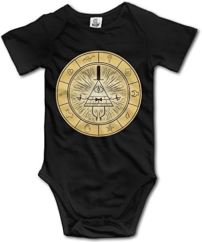 HYRONE Gravity Symbol Mysteries Falls Baby Bodysuit Long Sleeve JumpSuit Romper Black