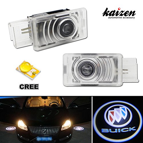 Kaizen 2 Pcs OEM Fit Super Bright LED Laser Ghost Shadow CREE Door Step Courtesy Welcome Light Lamps For Buick LaCrosse Regal CAN-bus No Error Color Black