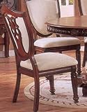 Set of 2 Dining Chairs Brown Cherry Finish