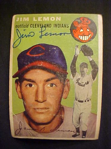 Jim Lemon Cleveland Indians #103 1954 Topps Signed Autographed Baseball Card