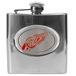 Detroit Red Wings 6oz Stainless Steel Flask - Personalized Engraving NHL Hockey