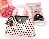 Pink Polka Purse Manicure Set (Set of 6) - Baby Shower Gifts & Wedding Favors