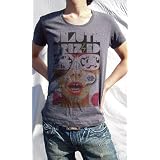POP Tシャツ ヤバイくらいPOPでキャッチーなデザイン UネックＴシャツ UNAUTHORIZED LOVE (S, MELANGEBLACK)