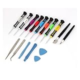 uxcell　ドライバーピンセット　16点セット　磁気有り　金属　プラスチック　スペアパーツ　1個入り