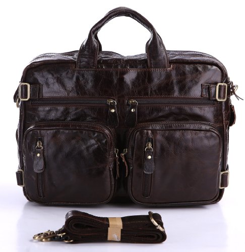 1ST Genuine Leather Men's Briefcase Backpack Messenger Laptop Bag Handbag,M43 On Sale