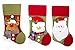 Imperial Home 3D Christmas Stockings, Cute Holiday Decor, Santa's Toys Holder, Santa, Reindeer and Snowman Stocking, Xmas Party Decorations, Fireplace Hanging Decor, Family 3 PC Set, 18