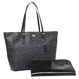 (コーチ) COACH コーチ バッグ COACH 36742 SVDK6 ベイビー バッグ シグネチャー キャンバス トートバッグ スモークブラック/ブラック [並行輸入品]