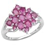 14K Endicron 2.30 Carat Genuine Ruby Silver Ring