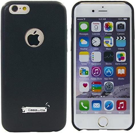iPhone 6 case, Genuine Leather, Casewide, [Lambskin Holster Series], Ultra-Thin and Slim, Sleek and Stylish Design, Easy Installation, Excellent Protection, Light-Weighted, Real Natural Lambskin, Pictures taken from Real Products (iPhone 6 case- 2014 Model 4.7 inch, Black)