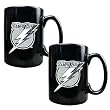 Tampa Bay Lightning NHL 2pc Black Ceramic Mug Set - Primary Logo by Great American Products