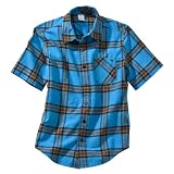 Boys' Shaun White Turquoise Plaid Short-Sleeve Button Down Shirt