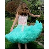 Made in USA-Boutique Ruffled Pettiskirt Twirling Skirt, Turquoise, 2T - Adult