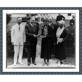 Historic Print (S): Pres. & Mrs. Hoover presenting Nat'l Geographic medal to Emelia Earhardt [Amelia Earhart