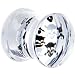 0 Gauge Acrylic Black White Skull Saddle Plug