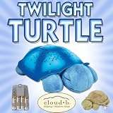 Cloud b Twilight Turtle Blue (7323-BL) + Cloud b Baby Turtle with Quiet Rattle (7321-ZZ) + NiMH AAA Rechargeable Batteries and Charger DavisMAX Bundle