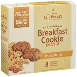 Erin Baker's Breakfast Cookie Minis Peanut Butter, 8-Count 8-Ounce Boxes (Pack of 6)