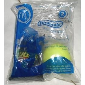 2006 McDonalds Happy Meal Toy Nintendo #2 Mario Swing and Hit - Inflatable Bat & Ball Mini Sports Set