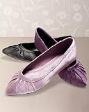 Pleated satin flat