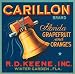 CARILLON FLORIDA GRAPEFRUIT AND ORANGES USA BELL FRUIT CRATE LABEL REPRODUCTION