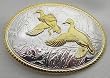 DUCKS FLYING  STERLING SILVER/GOLD PLATED  BELT BUCKLE