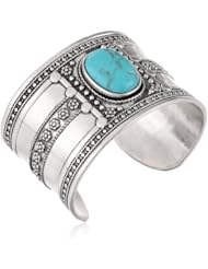 Lucky Brand "Mystical Realm" Turquoise Stone Cuff Bracelet, 2.25"