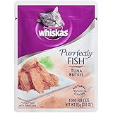 WHISKAS PURRFECTLY Fish Wet Cat Food Tuna Entr&eacute;e Flavor 3 Ounces (Pack of 24)