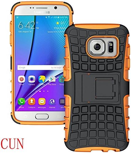 S7 Edge case,Samsung Galaxy S7 Edge case,CUN*NEW shockproof Tough Rugged Dual-Layer Case with Built-in Kisckstand Heavy Duty Rugged Dual Layer Case with kickstand (Orange)