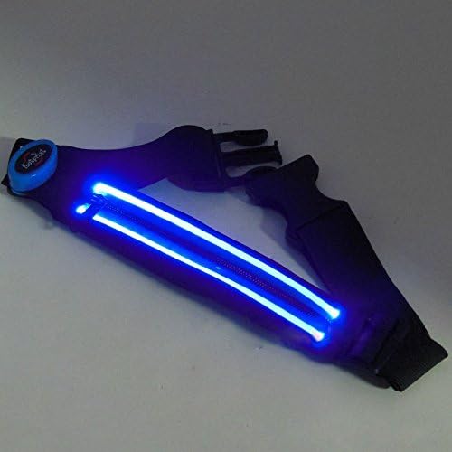 EW Hiking Cycling Runners'Fanny Pack Waist Pouch LED Lights For Safety-blue