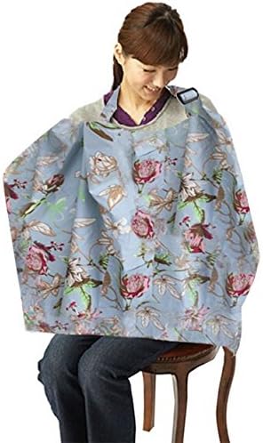Nursing Cover Haidue for Breastfeeding and Pumping - Lightweight Udder Covers from Cotton for All Sizes - Universal Privacy Cover up Available in Multiple Colors for Less Attention (Blue)