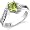 Majestic Wave 0.75 carats Peridot Ring in Sterling Silver Rhodium Finish Size 5