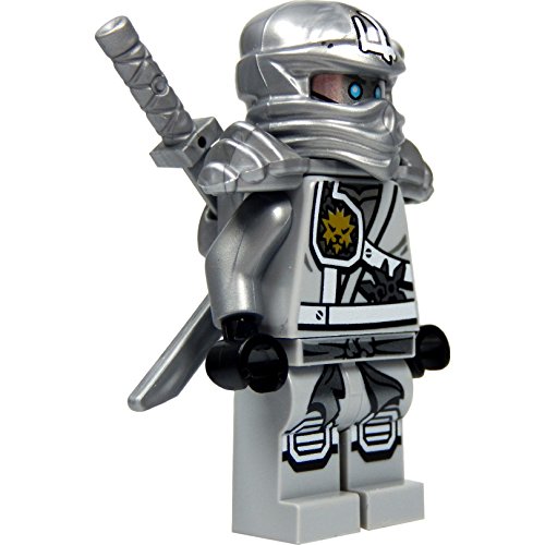 LEGO Ninjago Zane minifigure di titanio (argento Ninja) con l