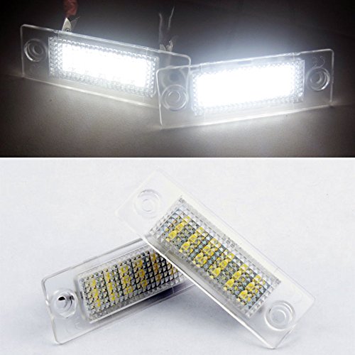 Breaktech 2X LED License Plate Light Lamps Bulbs for VW Jetta Touran Passat Golf Skoda - White