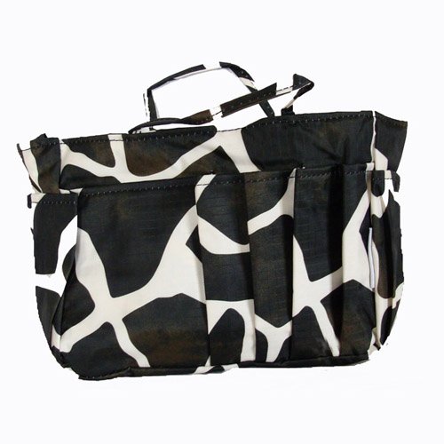 The Plaid Purse Bag Organizer – Black Giraffe Print