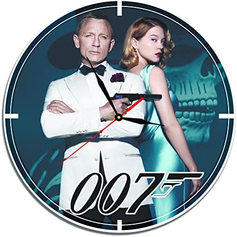 James Bond Waterproof Color Modern Wall Clock - Decorate your home with Colored Fashion Art - Best gift for man, friend, girlfriend, family - Win a prize for feedback