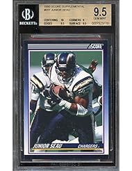 Collectibles: 1990 score supplemental #65T JUNIOR SEAU rookie BGS 9.5 (10 9 9.5 9.5) Graded Card - score