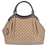 Gucci Women's 364840 Large Brown Canvas GG Guccissima Sukey Purse HandBag