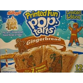 Kellogg's Pop-Tarts Printed Fun - Gingerbread (Limited Edition) - 12 Pastries, 21.1-oz. Box