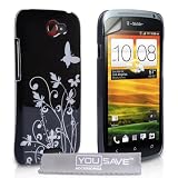 Yousave Accessories� HTC One S Coque Noir Papillon Dur Etui Avec Ecran Protecteurpar Yousave Accessories