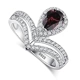 Merthus Womens Crown Created Alexandrite Band Stunning Tear Drop 925 Sterling Silver Ring