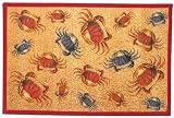 Laser Printed Split Bamboo Crabs Placemat 18" x 12" Set / 6