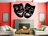 Masks Comedy and Tragedy Theater Decor Wall Mural Vinyl Decal Sticker M309